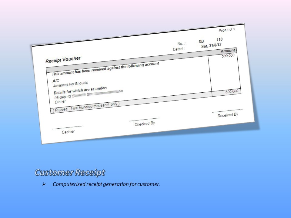 Advance Receipt