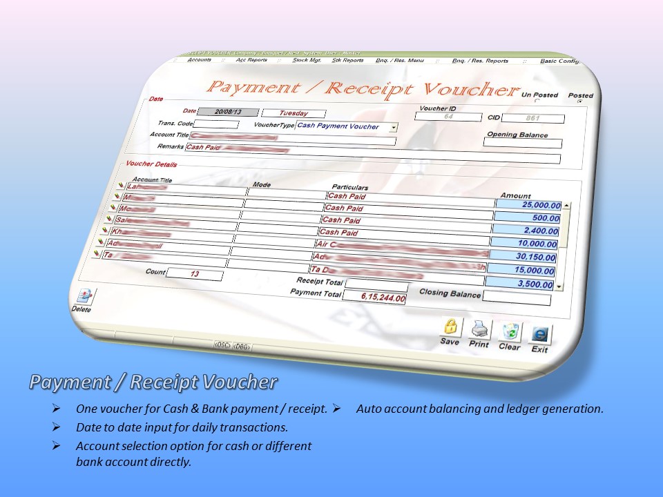 Cash Bank Voucher